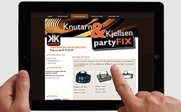 Bilde av websiden til www.kkpartyfix.no
